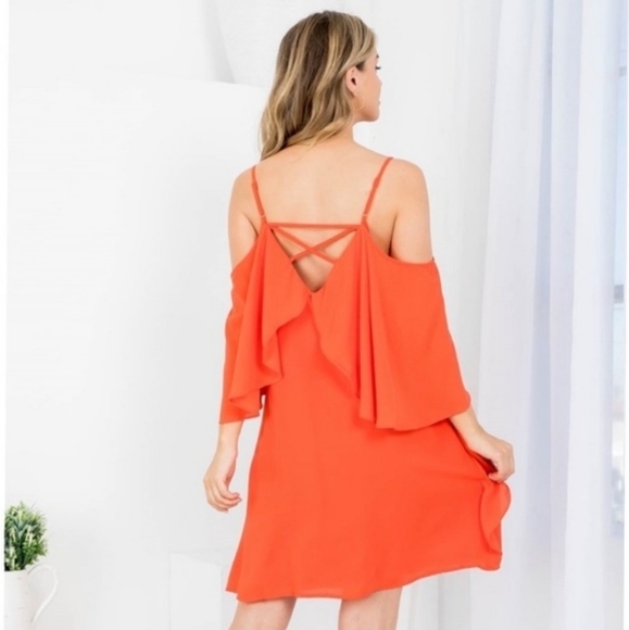 Adorable summer dress in tangerine - Picture 3 of 4